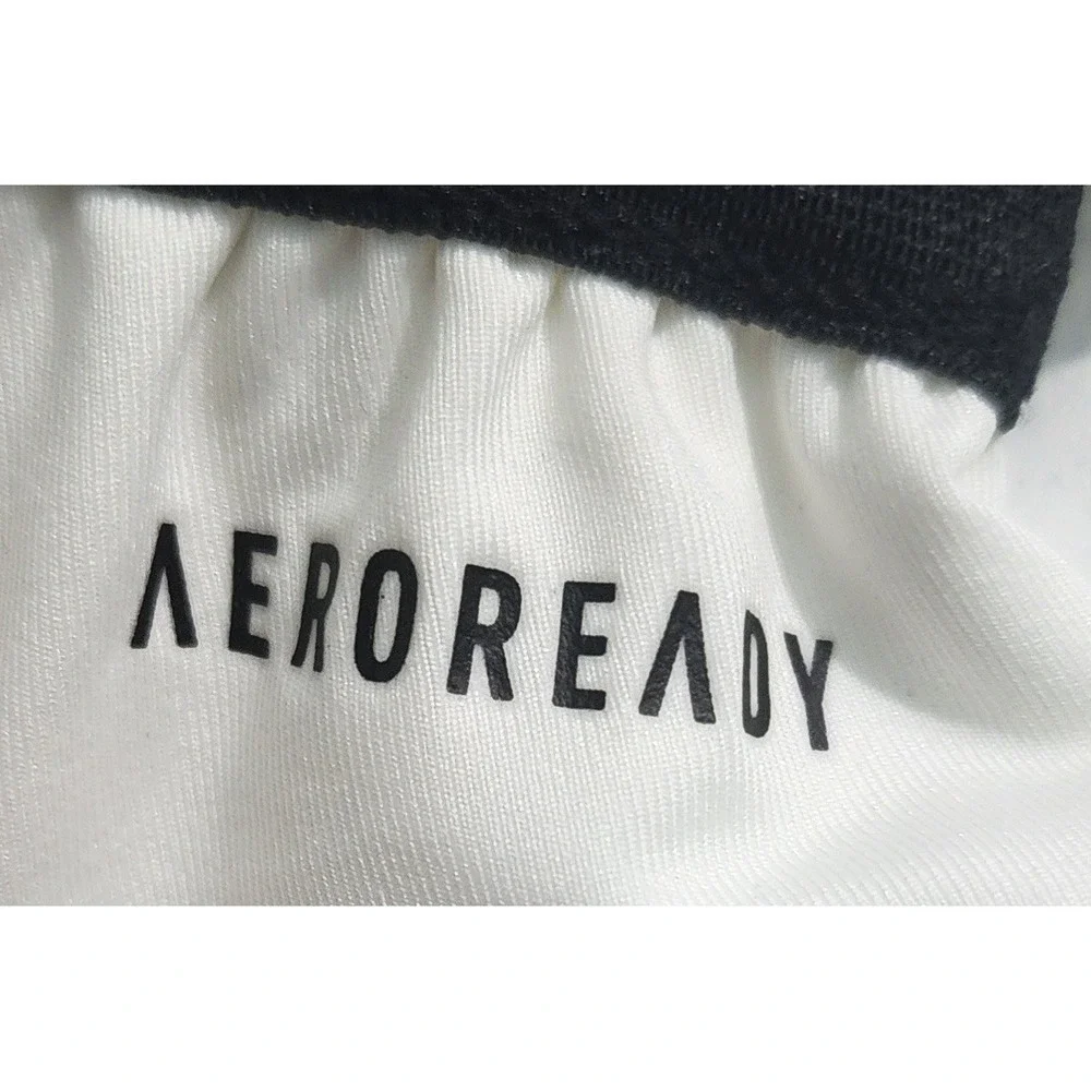 Adidas Boys XS Triple‎ Stripe Performance Slider w/ Cup White AEROREADY